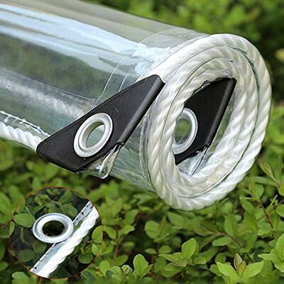 FENGSHOUU Bâche imperméable, en PVC, avec œillets, résistante aux intempéries, pliable, 0,35 mm, pour meubles de jardin, plantes, serre/toit pour animaux de compagnie FENGSHOUU Bâche imperméable, en PVC, avec œillets, résistante aux intempéries, pliable, 0,35 mm, pour meubles de jardin, plantes, serre/toit pour animaux de compagnie
