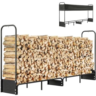Outsunny Range bûches extérieur 260 x 38 x 118 cm, abri bois de chauffage avec couverture imperméable 600D Oxford charge 300 kg, porte-bûches pour cheminée idéal pour rangement bois extérieur noir Outsunny Range bûches extérieur 260 x 38 x 118 cm, abri bois de chauffage avec couverture imperméable 600D Oxford charge 300 kg, porte-bûches pour cheminée idéal pour rangement bois extérieur noir
