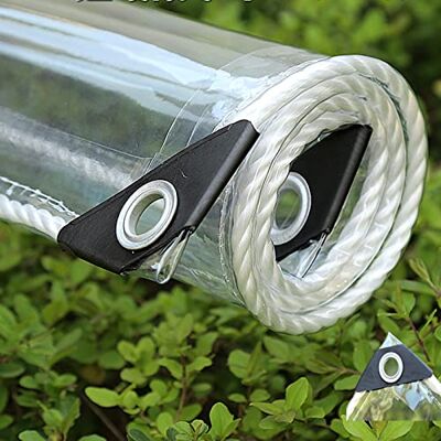 FENGSHOUU Bâche, PVC, imperméable à l'eau, transparente, avec anneaux gravés, résistant aux intempéries, résistant à l'usure, pliable, 0.35mm, protection contre la pluie, pour meubles de jardin, plantes, serre, nichoir pour chien, 1.5x2m FENGSHOUU Bâche, PVC, imperméable à l'eau, transparente, avec anneaux gravés, résistant aux intempéries, résistant à l'usure, pliable, 0.35mm, protection contre la pluie, pour meubles de jardin, plantes, serre, nichoir pour chien, 1.5x2m