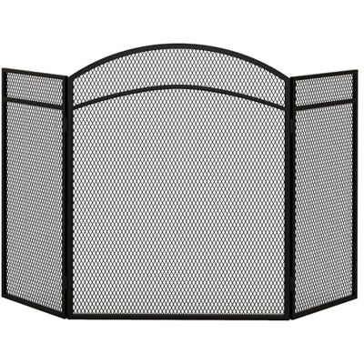 HOMCOM Pare-Feu Cheminée Pliable 3 Panneaux Maille 96l x 1P x 60H cm Noir Pare-Étincelles Cheminée, Grille de Protection en Maille, Motif en Chevron, Métal HOMCOM Pare-Feu Cheminée Pliable 3 Panneaux Maille 96l x 1P x 60H cm Noir Pare-Étincelles Cheminée, Grille de Protection en Maille, Motif en Chevron, Métal