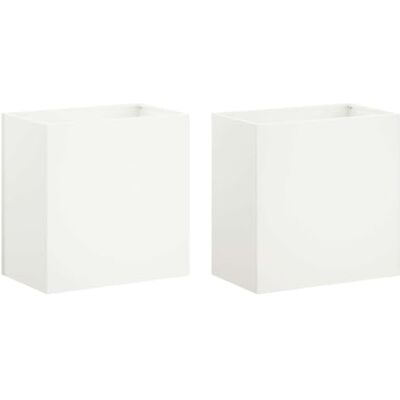vidaXL Cache-pot de jardin 2 pc Blanc 50 x 30 x 40 cm vidaXL Cache-pot de jardin 2 pc Blanc 50 x 30 x 40 cm