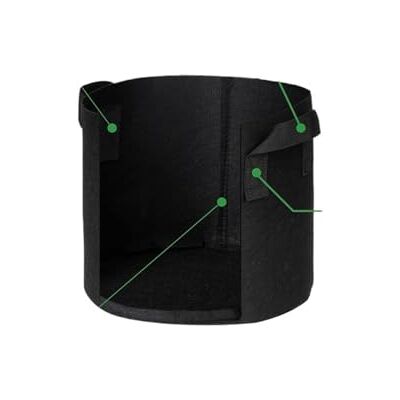 GIYXHU Lot de 5 grands sacs de culture en tissu non tissé avec poignées pour fleurs, arbres fruitiers, légumes (100 litres) GIYXHU Lot de 5 grands sacs de culture en tissu non tissé avec poignées pour fleurs, arbres fruitiers, légumes (100 litres)