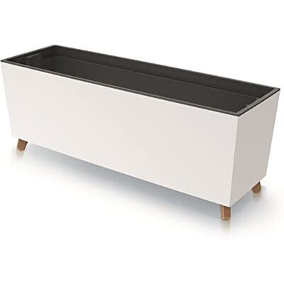 Prosperplast Urbi Case N Jardinière rectangulaire avec pieds et pot intérieur pour l'intérieur et l'extérieur Résistant aux UV Rectangulaire 77 x 23,5 x 30 cm (Blanc) Prosperplast Urbi Case N Jardinière rectangulaire avec pieds et pot intérieur pour l'intérieur et l'extérieur Résistant aux UV Rectangulaire 77 x 23,5 x 30 cm (Blanc)