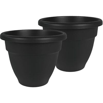 The HC Companies Lot de 2 pots de fleurs, noir, 40,6 cm The HC Companies Lot de 2 pots de fleurs, noir, 40,6 cm