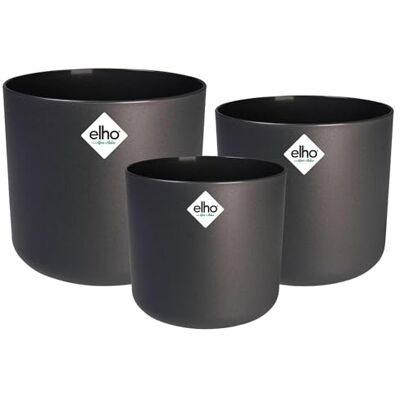 Elho B.For Soft Ronde 14,16,18 Pot de Fleur Anthracite Ø 14, 16, 18 cm 3 Pièces Incluses Convient à une Utilisation Intérieure Plastique 100% recyclé Elho B.For Soft Ronde 14,16,18 Pot de Fleur Anthracite Ø 14, 16, 18 cm 3 Pièces Incluses Convient à une Utilisation Intérieure Plastique 100% recyclé