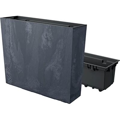 Prosperplast URBI CASE Jardinière de balcon effet béton avec réservoir, dimensions (mm) 580 x 180 x 498, couleur anthracite Prosperplast URBI CASE Jardinière de balcon effet béton avec réservoir, dimensions (mm) 580 x 180 x 498, couleur anthracite