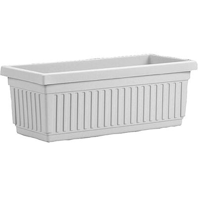 The HC Companies Terra Roma Jardinière rectangulaire en plastique léger pour intérieur et extérieur avec drainage pour rebord de fenêtre, herbes, fleurs, blanc The HC Companies Terra Roma Jardinière rectangulaire en plastique léger pour intérieur et extérieur avec drainage pour rebord de fenêtre, herbes, fleurs, blanc