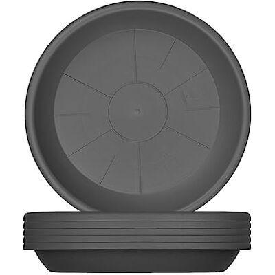 BigDean Lot de 6 dessous de pot de fleurs en plastique Anthracite 29 cm BigDean Lot de 6 dessous de pot de fleurs en plastique Anthracite 29 cm