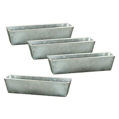 Spetebo Lot de 4 jardinières en zinc pour palette européenne Argenté Jardinière de balcon Spetebo Lot de 4 jardinières en zinc pour palette européenne Argenté Jardinière de balcon
