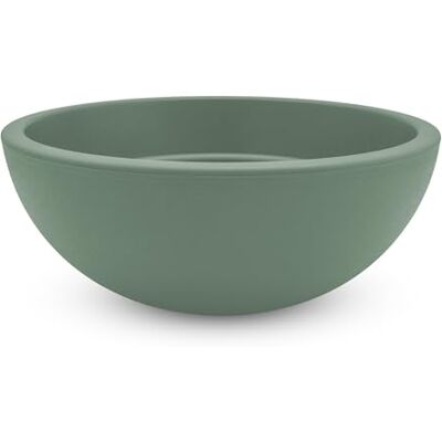 Spetebo Pot de fleur rond en plastique vert 39 cm Bac à fleurs recyclé Spetebo Pot de fleur rond en plastique vert 39 cm Bac à fleurs recyclé