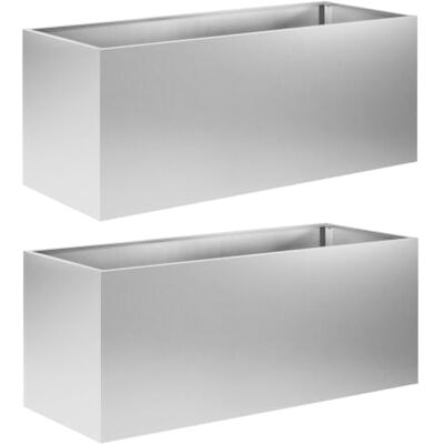vidaXL Cache-pot de jardin 2 pc Argenté 100 x 40 x 40 cm vidaXL Cache-pot de jardin 2 pc Argenté 100 x 40 x 40 cm