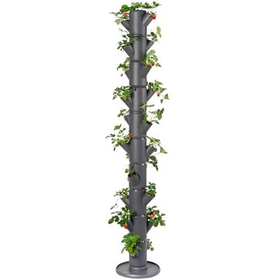 GUSTA GARDEN Sissi Fraise Infinity Anthracite – Système de plate-bande surélevée avec support mural – Jardin et balcon – Hauteur 185 cm – Capacité du sol 25 l GUSTA GARDEN Sissi Fraise Infinity Anthracite – Système de plate-bande surélevée avec support mural – Jardin et balcon – Hauteur 185 cm – Capacité du sol 25 l