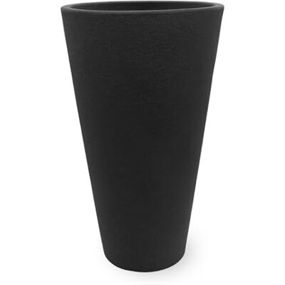 Spetebo Pot de fleurs conique en plastique Anthracite 70 cm anthracite Spetebo Pot de fleurs conique en plastique Anthracite 70 cm anthracite