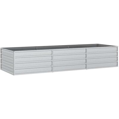 vidaXL Lit surélevé de jardin 240x80x45 cm Acier galvanisé Argenté vidaXL Lit surélevé de jardin 240x80x45 cm Acier galvanisé Argenté