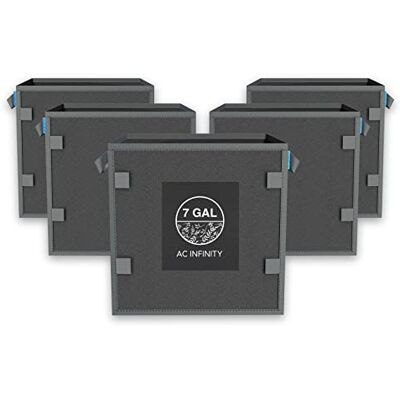 Infinity Lot de 5 pots carrés en tissu robuste pour aération de 20 litres avec tissu non tissé épais de 500 g et boucles de tuteur pour plantes, pour la culture de fruits, légumes et fleurs Infinity Lot de 5 pots carrés en tissu robuste pour aération de 20 litres avec tissu non tissé épais de 500 g et boucles de tuteur pour plantes, pour la culture de fruits, légumes et fleurs