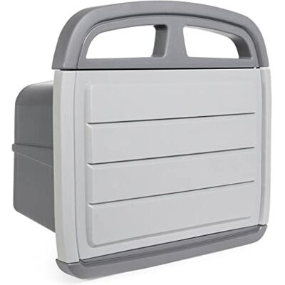 Spetebo Support mural pour tuyau d'arrosage avec compartiment de rangement 35 x 32 cm Support en plastique pour tuyau de jardin Spetebo Support mural pour tuyau d'arrosage avec compartiment de rangement 35 x 32 cm Support en plastique pour tuyau de jardin