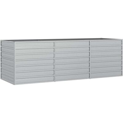 vidaXL Lit surélevé de jardin 240x80x77 cm Acier galvanisé Argenté vidaXL Lit surélevé de jardin 240x80x77 cm Acier galvanisé Argenté