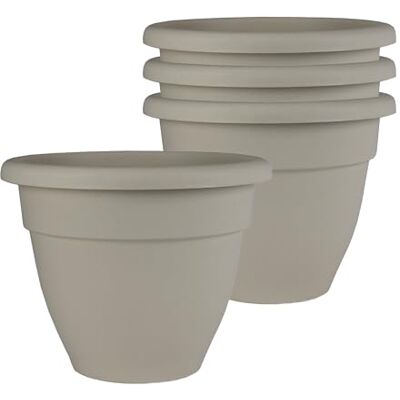 The HC Companies Lot de 4 pots de fleurs Cottage Stone, 20,3 cm The HC Companies Lot de 4 pots de fleurs Cottage Stone, 20,3 cm