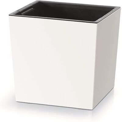 Prosperplast Pot de fleurs 2 en 1 avec bac intérieur En plastique Carré 29,5 x 29,5 x 29 cm Blanc Prosperplast Pot de fleurs 2 en 1 avec bac intérieur En plastique Carré 29,5 x 29,5 x 29 cm Blanc