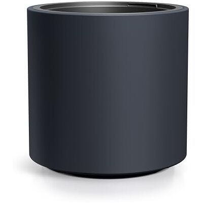 Spetebo Pot de fleurs rond et droit taille XL en plastique, 47 x 44 cm, pot de fleurs design anthracite avec insert pour plantes, cache-pot de jardin Spetebo Pot de fleurs rond et droit taille XL en plastique, 47 x 44 cm, pot de fleurs design anthracite avec insert pour plantes, cache-pot de jardin