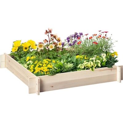 Outsunny Jardinière en Bois, Carré Potager, pour Légumes Herbes Fleurs Outsunny Jardinière en Bois, Carré Potager, pour Légumes Herbes Fleurs