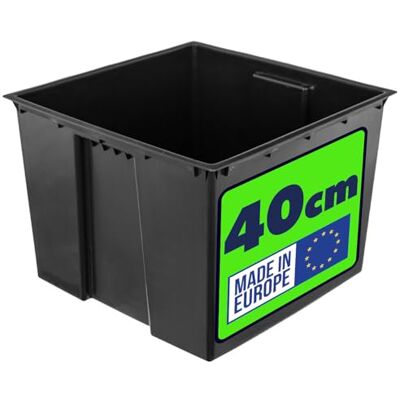 KADAX insert de 40 cm pour pot de fleurs, insert en plastique noir et avec poignées de transport KADAX insert de 40 cm pour pot de fleurs, insert en plastique noir et avec poignées de transport