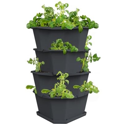 GUSTA GARDEN Paul Potato Tour à pommes de terre 4 niveaux Anthracite – Tour de pommes de terre surélevée – Jardin et balcon – Protection contre les parasites – 0,2 m² – Capacité de sol 56 l GUSTA GARDEN Paul Potato Tour à pommes de terre 4 niveaux Anthracite – Tour de pommes de terre surélevée – Jardin et balcon – Protection contre les parasites – 0,2 m² – Capacité de sol 56 l