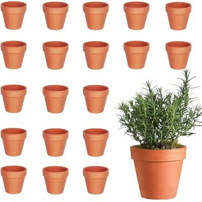 xolear Lot de 20 mini pots en terre cuite 4,5 x 4 cm Petits pots en terre cuite Avec trous de drainage Pour la culture de plantes succulentes, la culture de semis et le jardin d'intérieur xolear Lot de 20 mini pots en terre cuite 4,5 x 4 cm Petits pots en terre cuite Avec trous de drainage Pour la culture de plantes succulentes, la culture de semis et le jardin d'intérieur