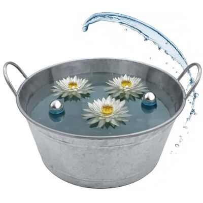 Spetebo Pot de jardin XXL en zinc avec poignées 50 x 22 cm Pot de jardin en métal galvanisé argenté Décoration de jardin Pot de fleurs Mini bassin décoratif Spetebo Pot de jardin XXL en zinc avec poignées 50 x 22 cm Pot de jardin en métal galvanisé argenté Décoration de jardin Pot de fleurs Mini bassin décoratif