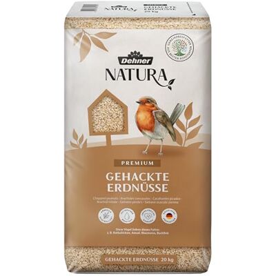 Dehner Natura Premium Nourriture pour oiseaux sauvages, cacahuètes hachées, sans coquille, nourriture toute l'année, riche en protéines/énergiques, nourriture pour oiseaux sauvages, 20 kg Dehner Natura Premium Nourriture pour oiseaux sauvages, cacahuètes hachées, sans coquille, nourriture toute l'année, riche en protéines/énergiques, nourriture pour oiseaux sauvages, 20 kg