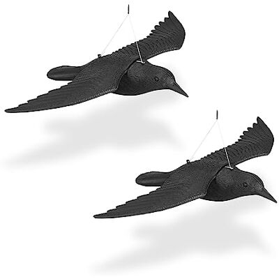 Relaxdays Lot de 2 répulsifs à pigeons à suspendre En plastique Pour balcon et jardin Noir Relaxdays Lot de 2 répulsifs à pigeons à suspendre En plastique Pour balcon et jardin Noir