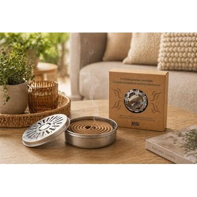 BSI Barrière A Insectes Spirale Base Citronnelle Avec Boîte En Inox 10 Pièces Jusqu'à 60 heures De Bien Être BSI Barrière A Insectes Spirale Base Citronnelle Avec Boîte En Inox 10 Pièces Jusqu'à 60 heures De Bien Être
