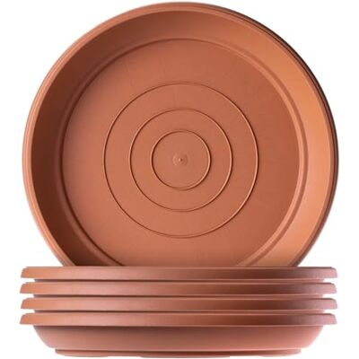 KADAX Lot de 5 soucoupes de pot de fleurs, rondes, diamètre : 25 cm, en plastique, pour l'intérieur et l'extérieur, accessoires pour pots de fleurs et pots de plantes, terre cuite KADAX Lot de 5 soucoupes de pot de fleurs, rondes, diamètre : 25 cm, en plastique, pour l'intérieur et l'extérieur, accessoires pour pots de fleurs et pots de plantes, terre cuite