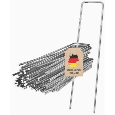 INTIRILIFE Lot de 100 piquets d'ancrage 150 x 25 x 2,9 mm en acier galvanisé inoxydable – Fixation contre les mauvaises herbes – Clou de sol INTIRILIFE Lot de 100 piquets d'ancrage 150 x 25 x 2,9 mm en acier galvanisé inoxydable – Fixation contre les mauvaises herbes – Clou de sol