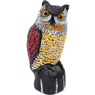 Relaxdays Répulsif Oiseaux Hibou Plastique 40x18x16 cm Jardin Balcon Répulsif Pigeon Noir/Rouge Relaxdays Répulsif Oiseaux Hibou Plastique 40x18x16 cm Jardin Balcon Répulsif Pigeon Noir/Rouge