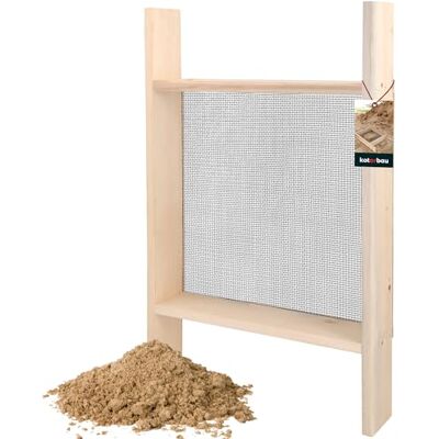 KOTARBAU ® Tamis Sable Tamis Jardinage 3 x 3 mm Acier 80x50 cm Terre Cailloux Robuste de Maçonnerie avec Cadre en Bois pour Chantier KOTARBAU ® Tamis Sable Tamis Jardinage 3 x 3 mm Acier 80x50 cm Terre Cailloux Robuste de Maçonnerie avec Cadre en Bois pour Chantier