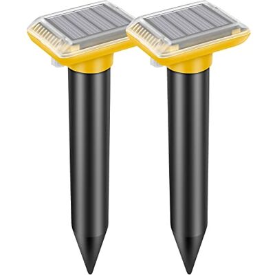 JNKNT Lot de 2 répulsifs à ultrasons pour taupes d'extérieur Fonctionne à l'énergie solaire Pour pelouse, cour et jardin JNKNT Lot de 2 répulsifs à ultrasons pour taupes d'extérieur Fonctionne à l'énergie solaire Pour pelouse, cour et jardin