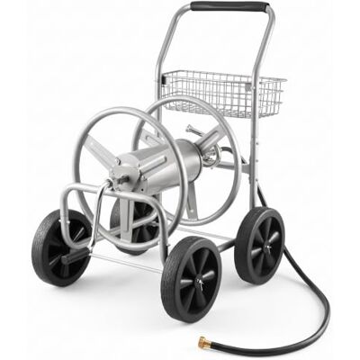 VEVOR Peut contenir jusqu'à 91,4 m de tuyau d'arrosage de 5/8 outils mobiles avec 4 roues, en acier enduit de poudre robuste pour plantation d'extérieur avec panier de rangement, pour jardin, cour, VEVOR Peut contenir jusqu'à 91,4 m de tuyau d'arrosage de 5/8 outils mobiles avec 4 roues, en acier enduit de poudre robuste pour plantation d'extérieur avec panier de rangement, pour jardin, cour,