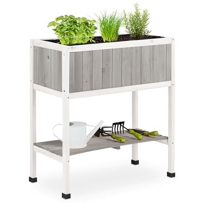Relaxdays Table de jardin potager en bois avec feuille, 80,5 x 74 x 38 cm, convient pour jardin, balcon et terrasse, différentes couleurs Relaxdays Table de jardin potager en bois avec feuille, 80,5 x 74 x 38 cm, convient pour jardin, balcon et terrasse, différentes couleurs