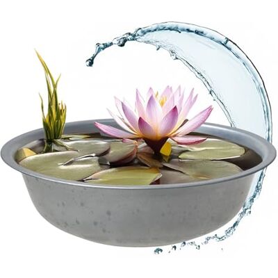 Spetebo Mini étang de jardin rond argenté galvanisé – 52 cm – Décoration de jardin en métal – Grand bol à fleurs – Mini bassin décoratif pour bassin de balcon bac à fleurs bac à fleurs bac à eau Spetebo Mini étang de jardin rond argenté galvanisé – 52 cm – Décoration de jardin en métal – Grand bol à fleurs – Mini bassin décoratif pour bassin de balcon bac à fleurs bac à fleurs bac à eau