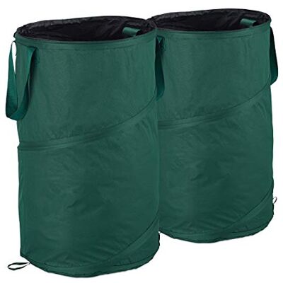 Relaxdays Sac de jardin Pop-Up, Sac de déchets, Lot de 2 feuilles mortes jardin 120 litres jardinage: ∅ 44 cm, vert Relaxdays Sac de jardin Pop-Up, Sac de déchets, Lot de 2 feuilles mortes jardin 120 litres jardinage: ∅ 44 cm, vert