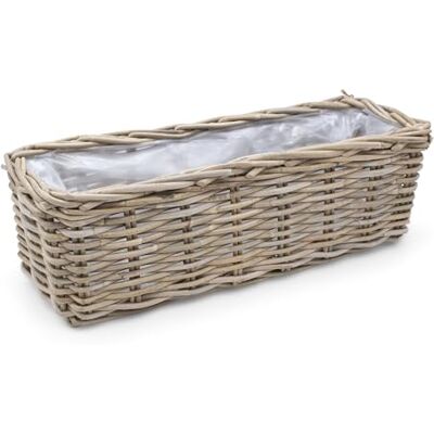 Spetebo Jardinière en osier naturel 60 cm/carré Panier à fleurs en rotin avec film Décoration de jardin Pot de fleurs Spetebo Jardinière en osier naturel 60 cm/carré Panier à fleurs en rotin avec film Décoration de jardin Pot de fleurs