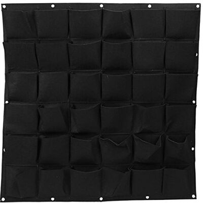 Ogrmar Sac de culture mural vertical à 36 poches pour fleurs et légumes pour intérieur/extérieur (36 poches, noir) Ogrmar Sac de culture mural vertical à 36 poches pour fleurs et légumes pour intérieur/extérieur (36 poches, noir)
