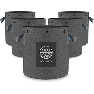 Infinity Lot de 5 sacs de plantation en tissu non tissé, ventilés, réutilisables, 500 g, en non-tissé épais, multifonctions, pour l'entraînement des fruits, légumes et fleurs, 18,9 l Infinity Lot de 5 sacs de plantation en tissu non tissé, ventilés, réutilisables, 500 g, en non-tissé épais, multifonctions, pour l'entraînement des fruits, légumes et fleurs, 18,9 l