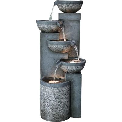 Dehner Mercure Fontaine de jardin résistante au gel, fontaine pour extérieur, avec éclairage LED, env. 91 x 39 x 39 cm, polyrésine, grise Dehner Mercure Fontaine de jardin résistante au gel, fontaine pour extérieur, avec éclairage LED, env. 91 x 39 x 39 cm, polyrésine, grise