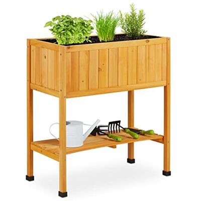Relaxdays Parterre surélevé, bois potager sur pilotis. 80,5 x 74 x 38 cm, jardin, balcon, plastique, orange Relaxdays Parterre surélevé, bois potager sur pilotis. 80,5 x 74 x 38 cm, jardin, balcon, plastique, orange