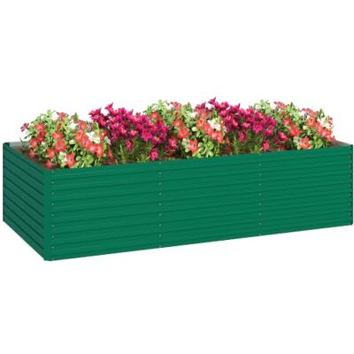 Outsunny Jardinière Extérieure Carré Potager de Jardin 240x120x60cm Vert Jardinière Surélevée Galvanisée, Rectangulaire, Bordure de Sécurité, Fond Ouvert, pour Fleurs et Légumes Outsunny Jardinière Extérieure Carré Potager de Jardin 240x120x60cm Vert Jardinière Surélevée Galvanisée, Rectangulaire, Bordure de Sécurité, Fond Ouvert, pour Fleurs et Légumes