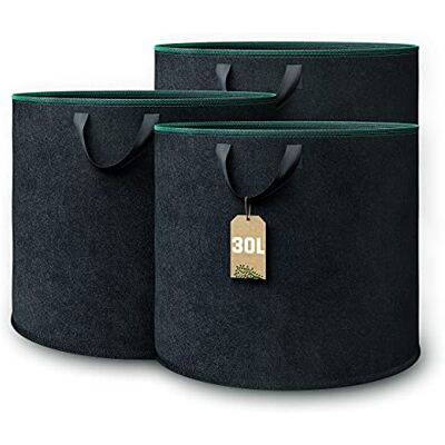GardenGloss Sacs de Culture en Feutre Non Tissé pour Plantes (3 pcs) 30L Pour Pommes de Terre et Tomates Pour Intérieur et Extérieur En Tissu Non Tissé Réutilisable GardenGloss Sacs de Culture en Feutre Non Tissé pour Plantes (3 pcs) 30L Pour Pommes de Terre et Tomates Pour Intérieur et Extérieur En Tissu Non Tissé Réutilisable