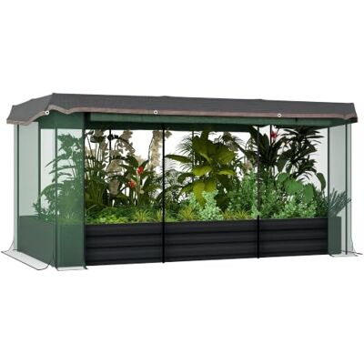 Outsunny 7.3x3.4x1 pi lit surélevé galvanisé couvercle gris foncé Filet de protection pour plantes, toit en toile d'ombrage, bac de plantation métallique, pour légumes, fleurs, herbes Outsunny 7.3x3.4x1 pi lit surélevé galvanisé couvercle gris foncé Filet de protection pour plantes, toit en toile d'ombrage, bac de plantation métallique, pour légumes, fleurs, herbes