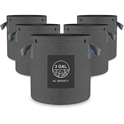 Infinity Lot de 5 pots en tissu robustes de 500 g, sacs de culture de 10 Tissu non tissé respirant, lavable en machine, anneaux en métal LST pour entraînement des plantes à faible stress, fruits Infinity Lot de 5 pots en tissu robustes de 500 g, sacs de culture de 10 Tissu non tissé respirant, lavable en machine, anneaux en métal LST pour entraînement des plantes à faible stress, fruits
